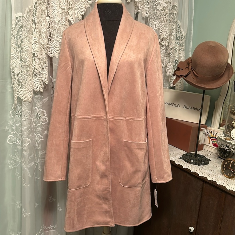 Roz & Ali Champagne Faux Suede Jacket NWT